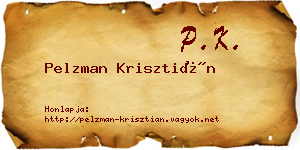 Pelzman Krisztián névjegykártya